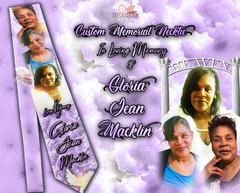 Purple and White Heaven Memorial Necktie