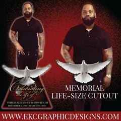 Red and Black Memorial Life Size Cutout