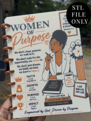 Women of Purpose Notebook STL FILE ONLY